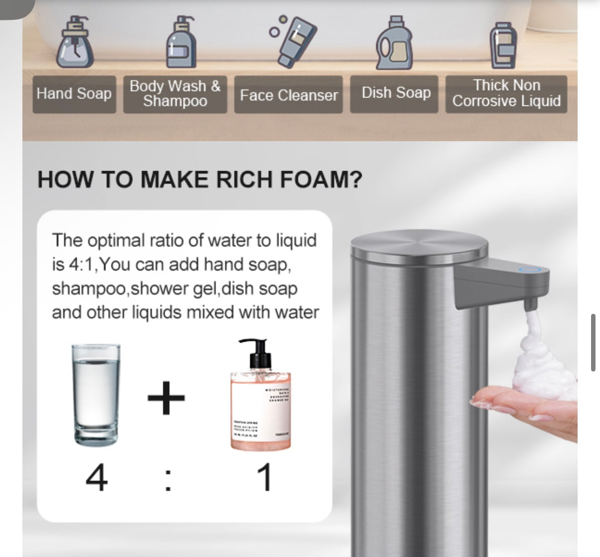 Touchless Soap Dispenser (stainless steel)